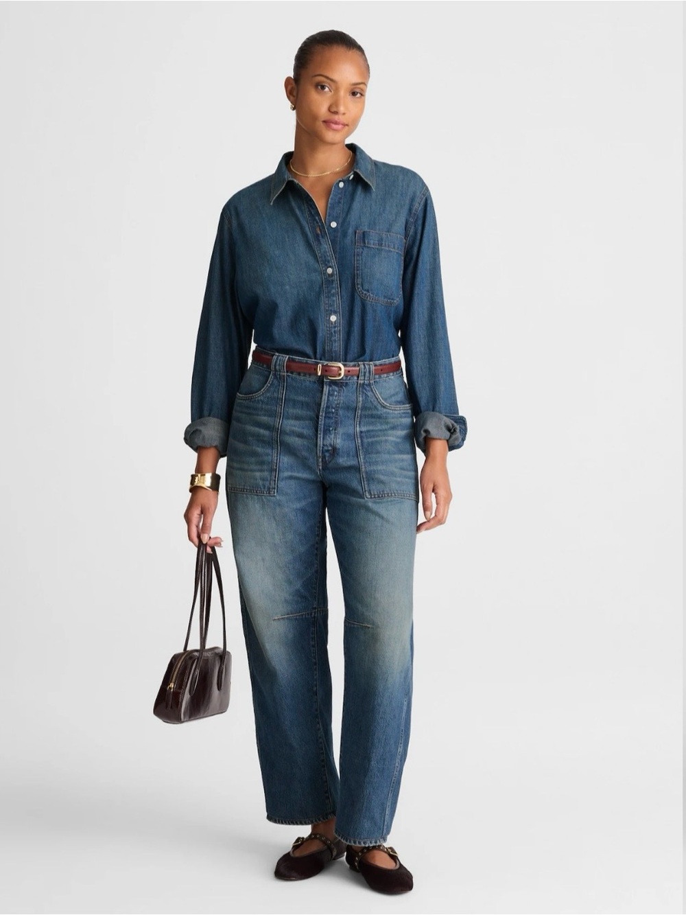 Madewell Curvy Darted Barrel-Leg Jean - Picture 2 of 7